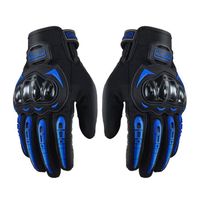 Gants de moto bleus, gants à écran tactile complets, adaptés aux sports de plein air tels que les courses de motos.