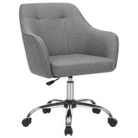 SONGMICS Chaise de bureau - Chaise pivotante - réglable en hauteur - 120kg - cadre en acier - tissu imitation lin - Gris OBG019G01