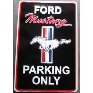 hotrodspirit Plaque Ford Mustang Parking Grise Deco tole Affiche Metal us