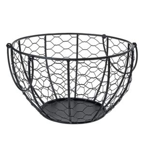 Panier à œufs En Métal Avec Couvercle Céramique Poule - Stocke 30 œufs, Déco Cuisine Verte Et Or - 20x22,5cm