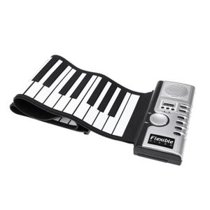 Piano enroulable, portable, flexible, 61 touches, en silicone souple,  clavier de piano électronique amélioré avec 128 tonalités, 128 rythmes, 45