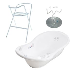 BAIGNOIRE  Baignoire bébé thermomètre Blanc Owls 102 cm + Pie