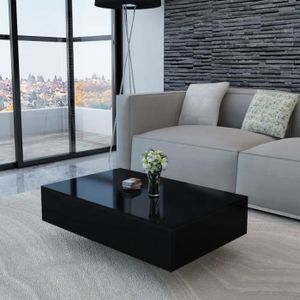 TABLE BASSE Table basse rectangulaire haute brillance noir - TMISHION - PAL244024 - Contemporain - Design - Meuble de salon
