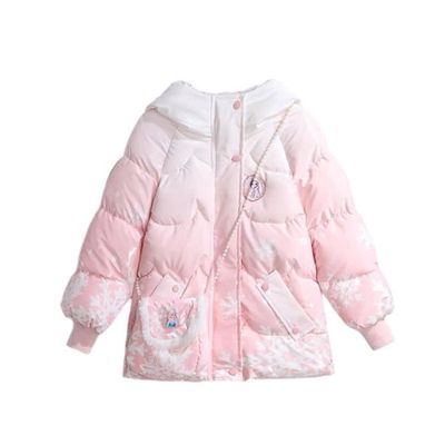 Happy Cherry Manteau D'Hiver à Capuche Enfant Fille 1-6 Ans - Doudoune Princesse Épaisse Chaud