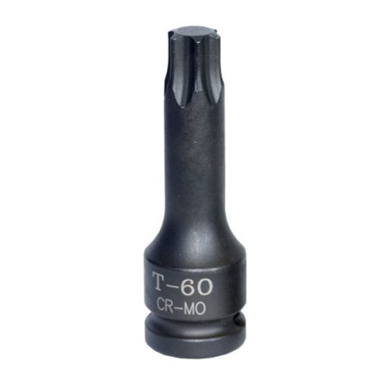 Douille à Impact Torx T70 1/2" - Longueur 78 Mm (3") - Acier Chrome-molybdène - Pour Transmissions Et Vissage à Haut Couple