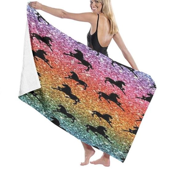 Serviette De Plage XXL En Microfibre - Motif Requin Baleine - Léger, Sèche Vite Et Ne Retient Pas Le Sable