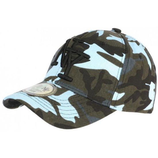 Casquette Enfant NY Loup Bleu Et Noir - Taille Unique 7-12 Ans, Réglable - Style Hip Hop
