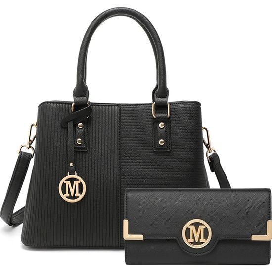 Ensemble Sac à Main Femme 4 Pièces - Sac Bandoulière + Pochette + Cabas - Cuir PU