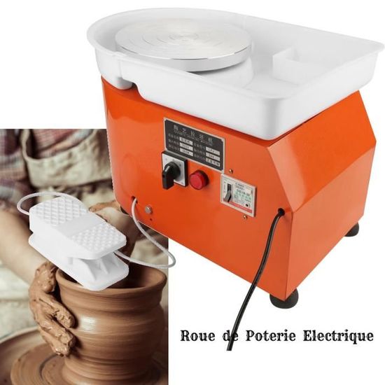 Tour De Potier électrique TTLIFE 350W - Plateau 18-25 Cm - Vitesse 0-300 Tr/min - Avec Pédale