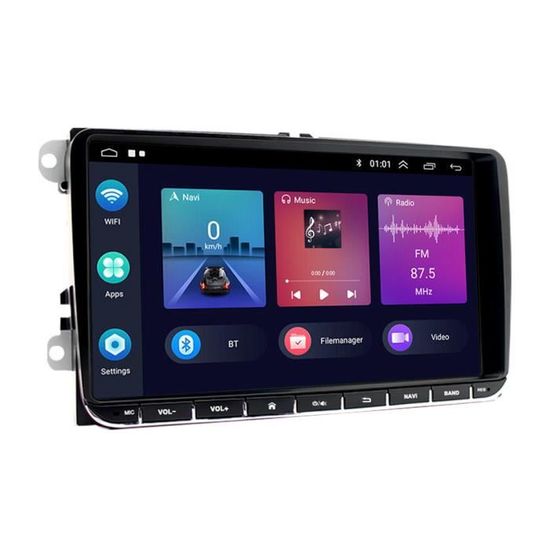 Autoradio Android 11 Carplay 9" Écran Tactile avec Caméra/GPS/ Compatible pour VW GOLF 5 6 Touran Polo 6R T5 Caddy