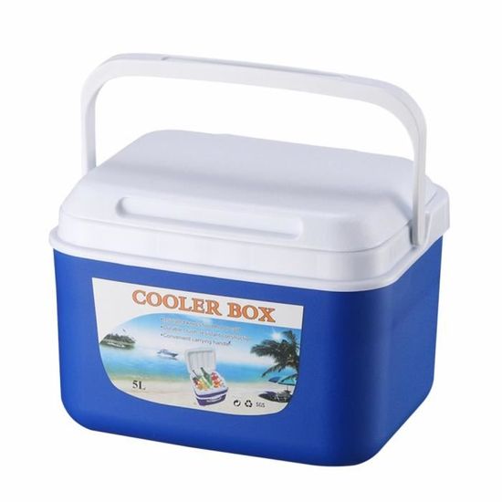 Glacière 20 Litres Avec Porte-gobelets – Bleu Clair, Poignée De Transport – Conservation Jusqu’à 10h – Idéale Pique-nique, Camping, Plage, Jardin - 10
