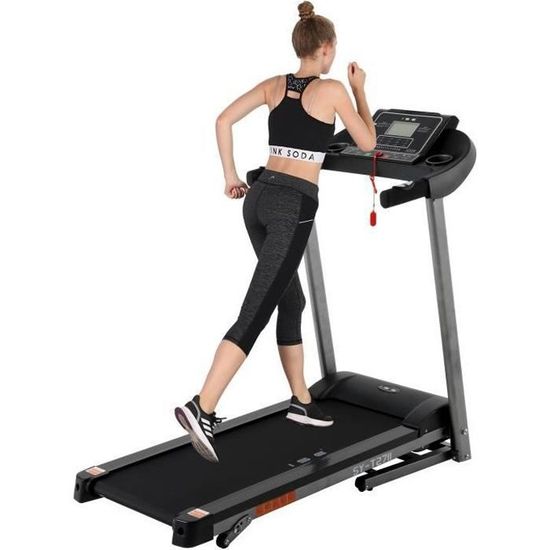 Tapis De Course ISE Pliable - 14 Km/h, Inclinable, 2HP, Écran LCD, 12 Programmes - Pour Maison/Bureau