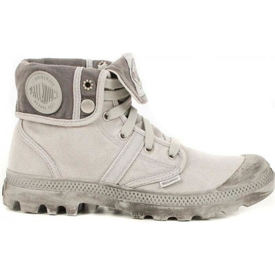 Chaussures Hautes PALLADIUM Us Baggy M Gris Lacées Tige