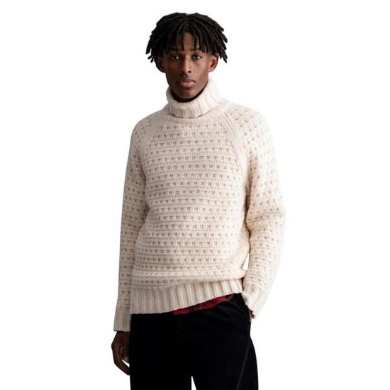 K-way Pull Col Roulé - Blanc - Blanc - Homme K8133SWAZ1