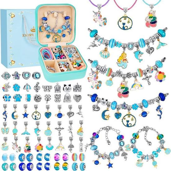 Cadeau Fille 5-13 Ans Enfant Jouet Bijoux Enfants Fille DIY Charms Bracelet  Kit Fabrication Creation Bijoux Filles Jouet Idée Cadeau 5 6 7 8 9 10 11 12  13 Ans Cadeau de Pâques Noël Anniversaire