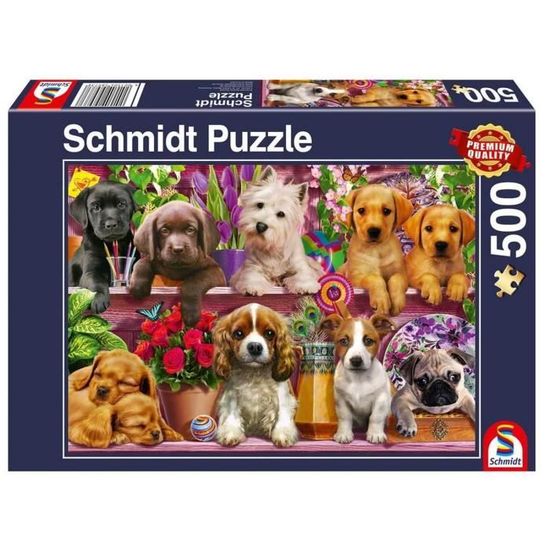 Puzzle 500 pièces - Schmidt - Chien sur étagère - Animaux - Enfant - Intérieur