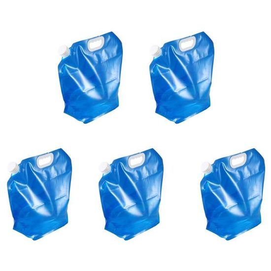 Lot De 3 Bidons D'eau Pliables 10L - Réservoirs Souples Pour Camping, Randonnée Et Extérieur - Bleu