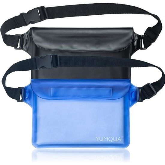 Lot de 2 Pochettes étanches avec Sangle de Ceinture pour téléphone