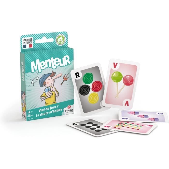 Le Menteur Jeu de Cartes pour Enfants Jeu de Bluff et de stratégie à partir de 6 Ans.[Z134