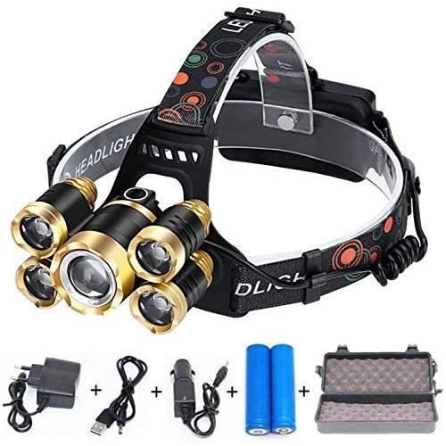 Lampe Frontale LED Ultra-puissante 60000 Lumens - Batterie 22000mAh - IPX4 - Pour Chasse Et Outdoor
