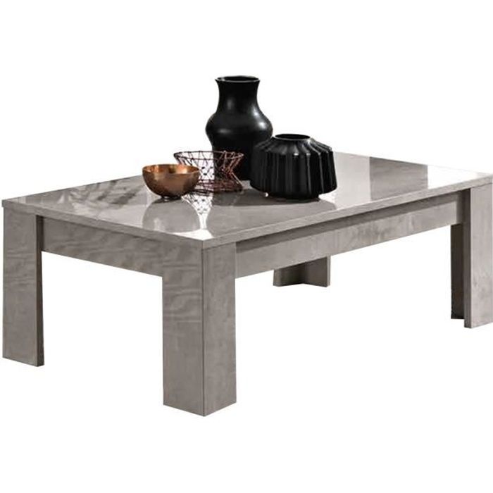 MARABELLO LAQUÉ TAUPE MARBRÉ SÉJOUR SALLE À MANGER MODERNE : La Table Basse