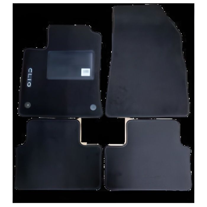 Kit 4 Tapis de sol Auto pour RENAULT CLIO V depuis 2019, avec sigle CLIO, avec CLIPS, Neuf.