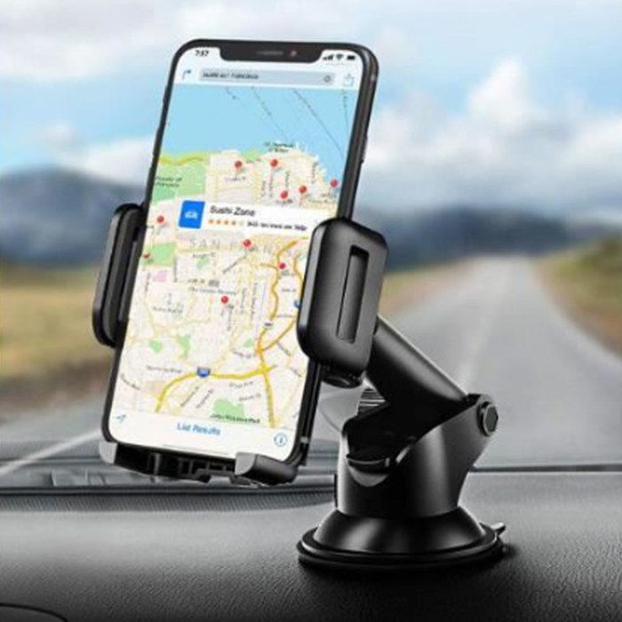 Support Téléphone Voiture Ventouse Auto Support Voiture Réglable, Rotation à 360°Support iPhone Voiture au Pare-brise pour Phone