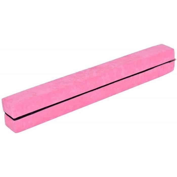 Poutre de Gymnastique Poutre d'Equilibre 2,1 m Pliable Sectionnelle Compétence Performance Entraînement avec Velcro Rose