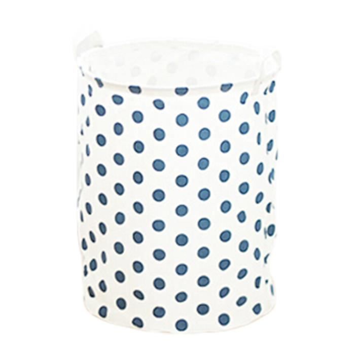 Ménage pliant Panier à linge Stockage Sac à linge - panier Blanc-Bleu