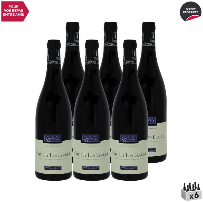 Chorey-les-Beaune Rouge 2018 - Lot de 6x75cl - Domaine Cauvard - Vin AOC Rouge de Bourgogne - Cépage Pinot Noir