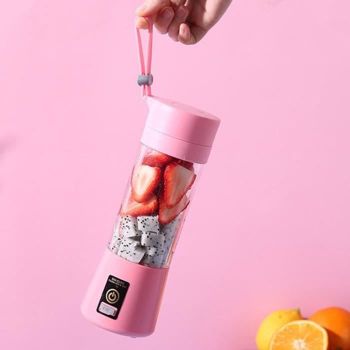 Mini extracteur de jus Portable, faible consommation d'énergie, batterie Portable, chargeur USB, tasse Six blades -THJR607