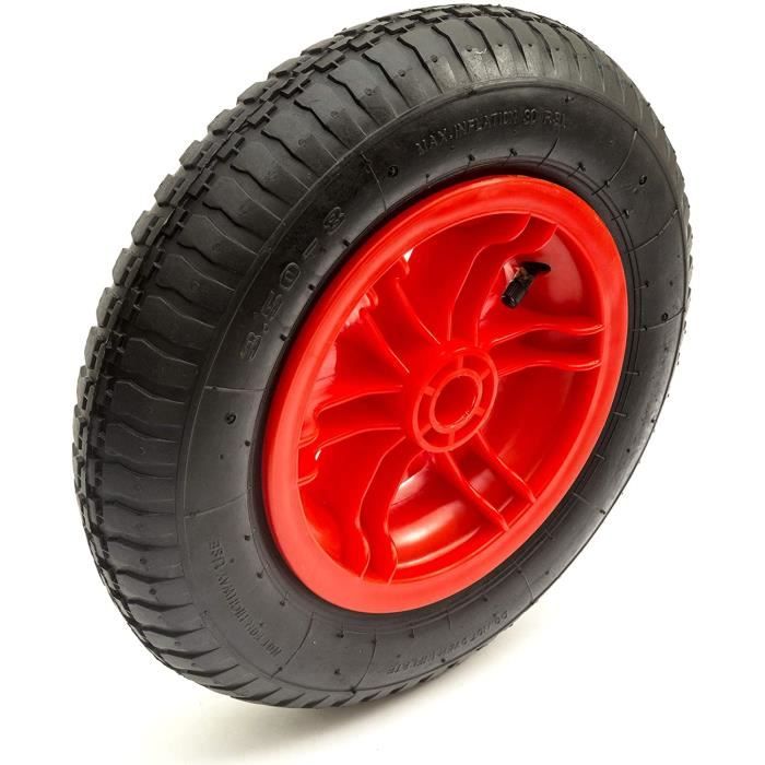 PetrolScooter 35.6cm 3.50-8 Rouge à Rayons Roue & Pneumatique Pneu & Intérieur Tube Brouette 8'' Jante