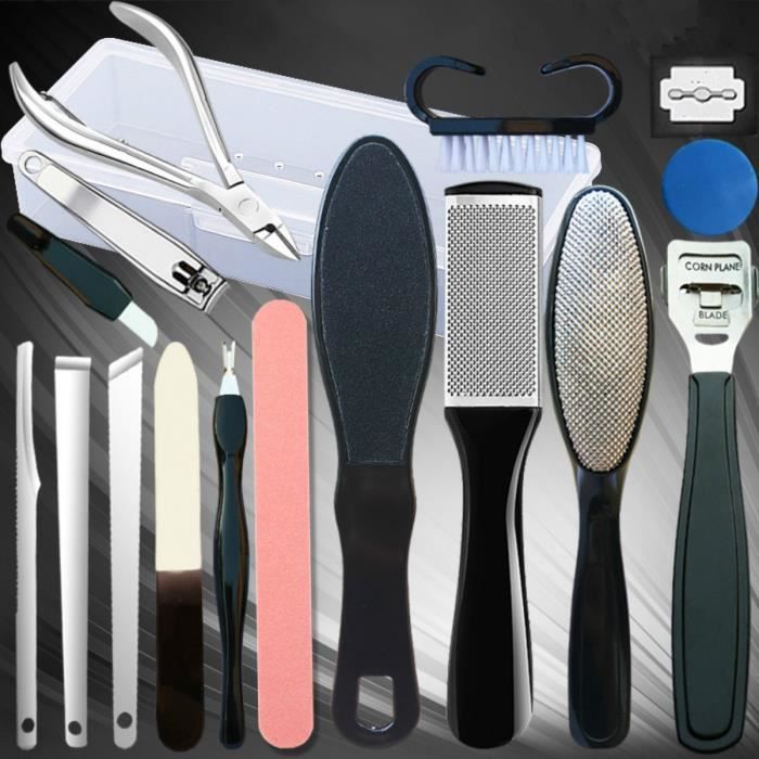 Kit De Pédicure De Rapeuse Pieds Multifonctionnel , Professionnel Lime Pour Pieds, Portable Pierre Ponce Pied Outils - 1Set