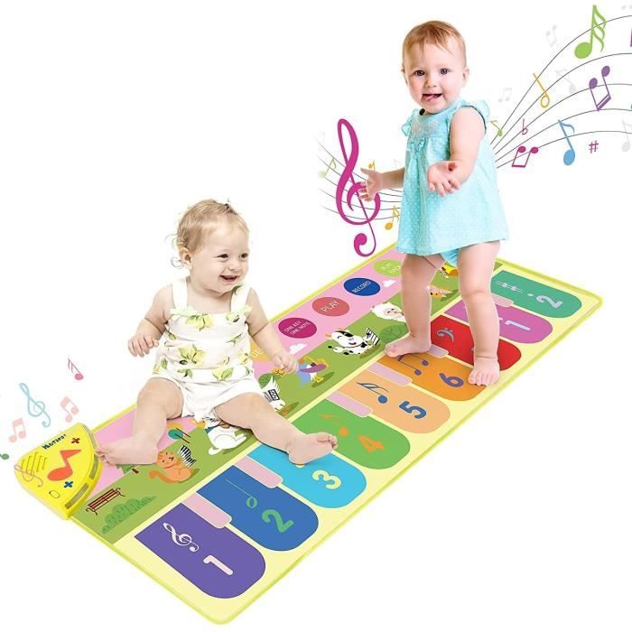 TAPIS DE JEU ENFANT Jouet pour bébé de 6 à 12 à 18 mois Jouet pour fille de 1 à 6 ans - Avec tapis de piano à 19 touches - Cadeau