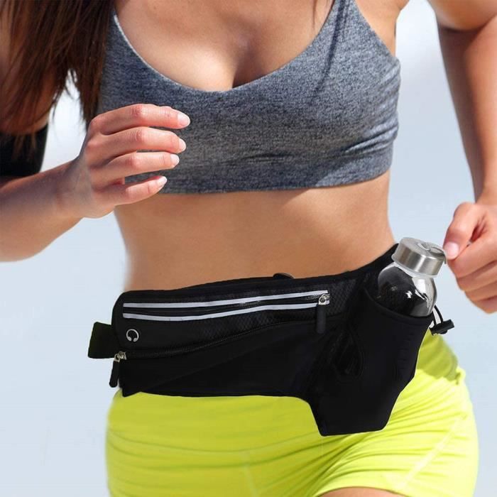 Ceinture de course Sport/ Voyage Running Belt avec deux compartiments pour ranger vos Casque à eau pour téléphone portable
