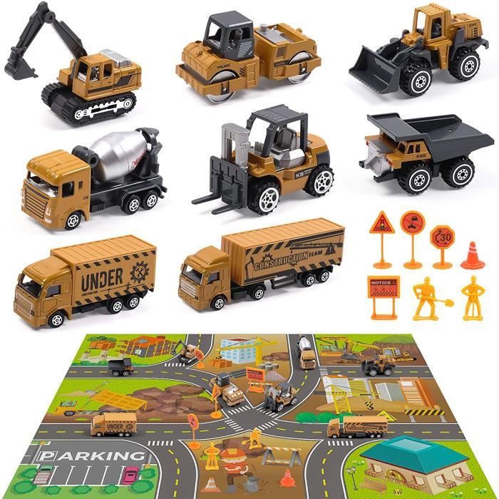 VEHICULE A CONSTRUIRE ENGIN TERRESTRE A CONSTRUIREDigHealth Set pour Jouet de Camion de Chantier Con 82×71cm Tapis de Je143