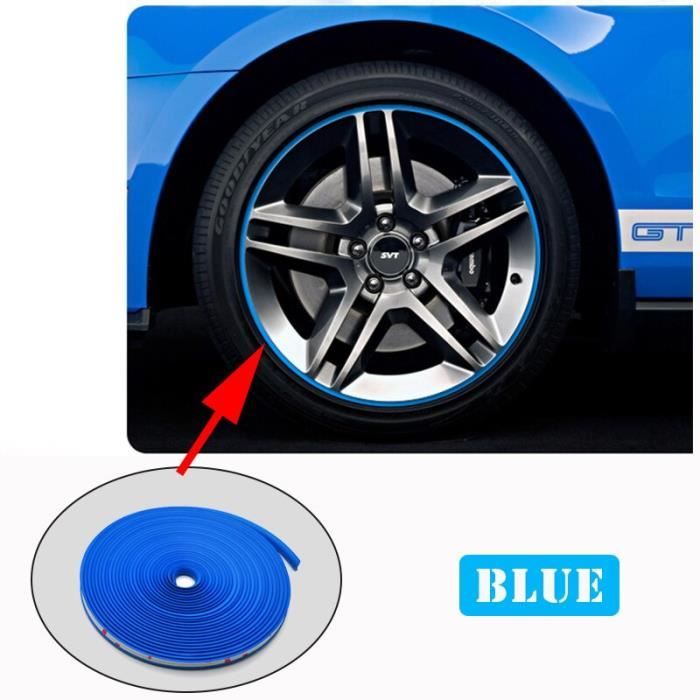 Accessoires auto intérieurs,Bande de roues de voiture de 8m,autocollant chromé,décoration de jante,jantes de pneu - Type BLUE