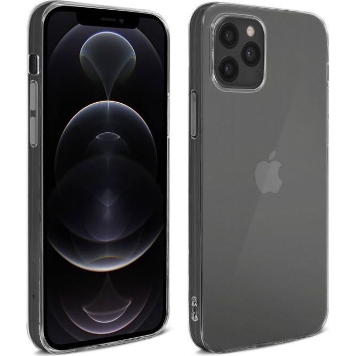 Coque iPhone 12 Pro Max Silicone Gel Souple Antichoc Ultra-fine 2mm Transparent Blanc