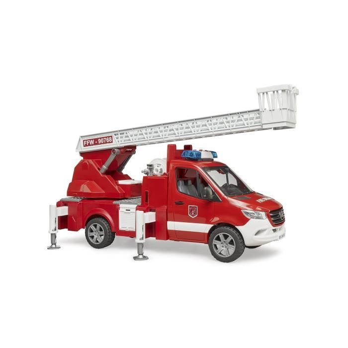 Bruder 2673 Camion pompier Mercedes Benz Sprinter avec échelle, pompe à eau et module son et lumière