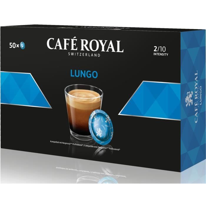 50 DOSETTES CAFE COMPATIBLES NESPRESSO PRO® - LUNGO - 1 Boite de 50 Dosettes Compatibles Nespresso Pro®