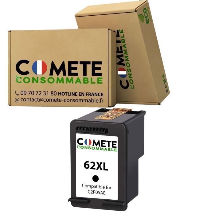 62xl - 1 Cartouche d'encre Compatible avec HP 62 XL Noir (C2P05AE) pour imprimante HP envy / Officejet