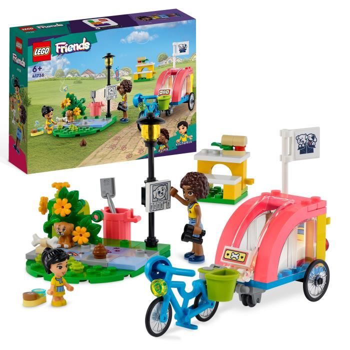 LEGO® Friends 41738 Le Vélo de Sauvetage Canin, Jouet Enfants 6 Ans, avec Figurine de Chiot