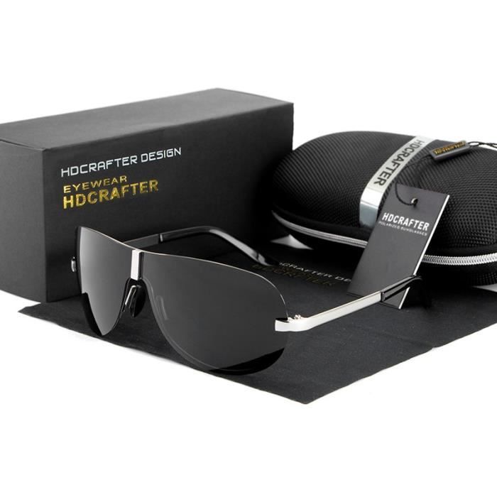 LOLI Lunettes de soleil Homme - Polarisées - Noir