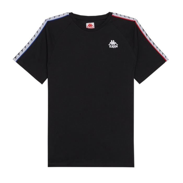 T-shirt Noir Homme Kappa Authentic Tape Logo