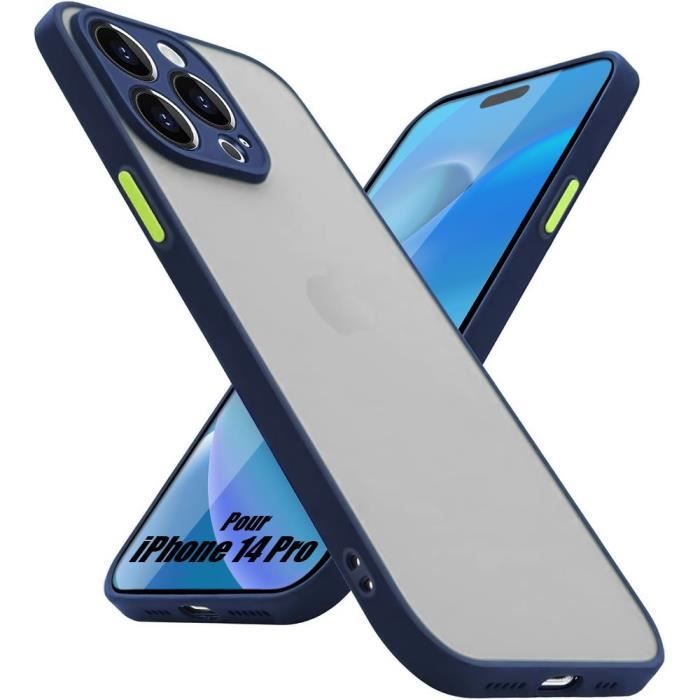 Coque pour iPhone 14 Pro Protection Ultra Fin Silicone Mat - Bleu Marine