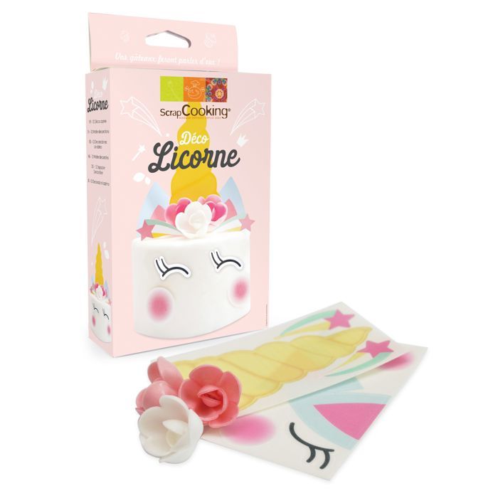 Kit Déco gâteau azyme - Licorne -12 pcs