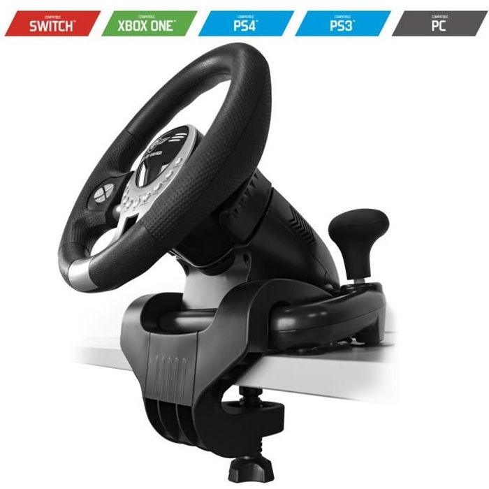Pack Volant race wheel pro 2 avec levier de vitesse + Pédalier pour PS4 / PS3 / Xbox one / Switch / PC