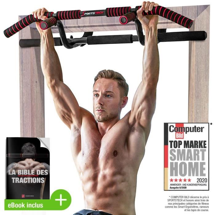 Sportstech KS600 Premium Combi Package ! Barre de Traction 6 en 1, y Compris Dip Bar & Power Ropes, Barre de Traction sans perçage