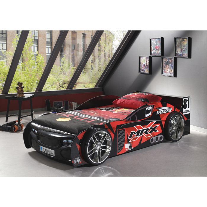 Lit voiture MRX Rouge/Noir - 90x200 cm