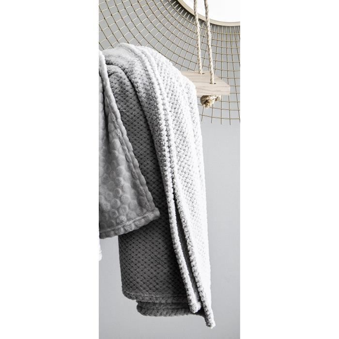 TODAY Plaid mousse Winter Spirit Grège - 125 x 150 cm